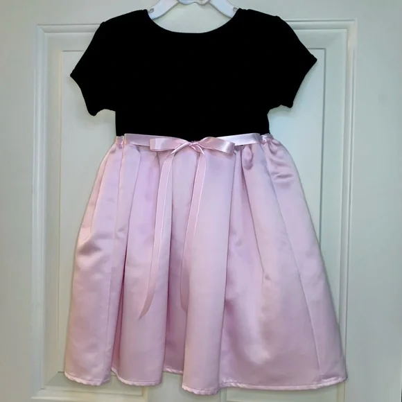 Brooke Lindsay Black Velvet and Pink Satin Party Dress ~ Girls 3T - Picture 2 of 6